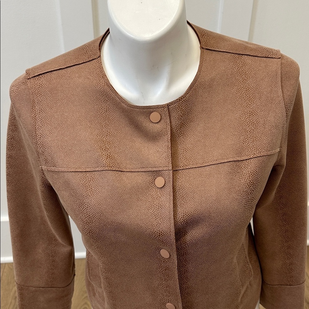Chico’s Faux Scuba Suede Jacket Size 8/10 - Picture 2 of 6